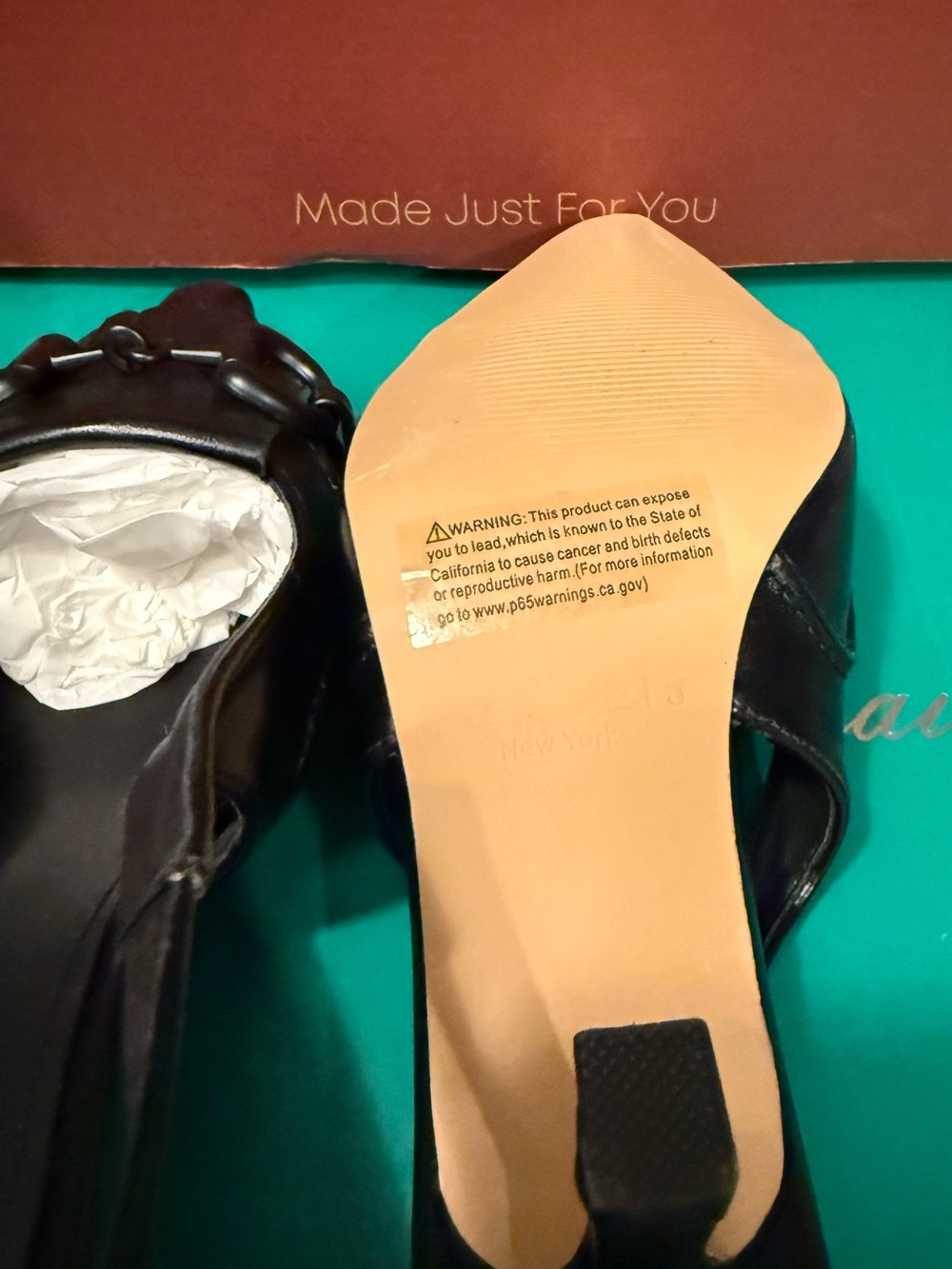 Torgeis NIB Women’s Size 7 Black Leather Slingback Mules with Bit Detail - Picture 9 of 10